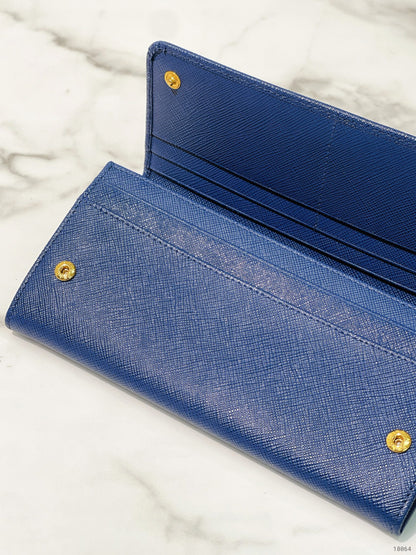 PRADA WALLET, Blue/Gold