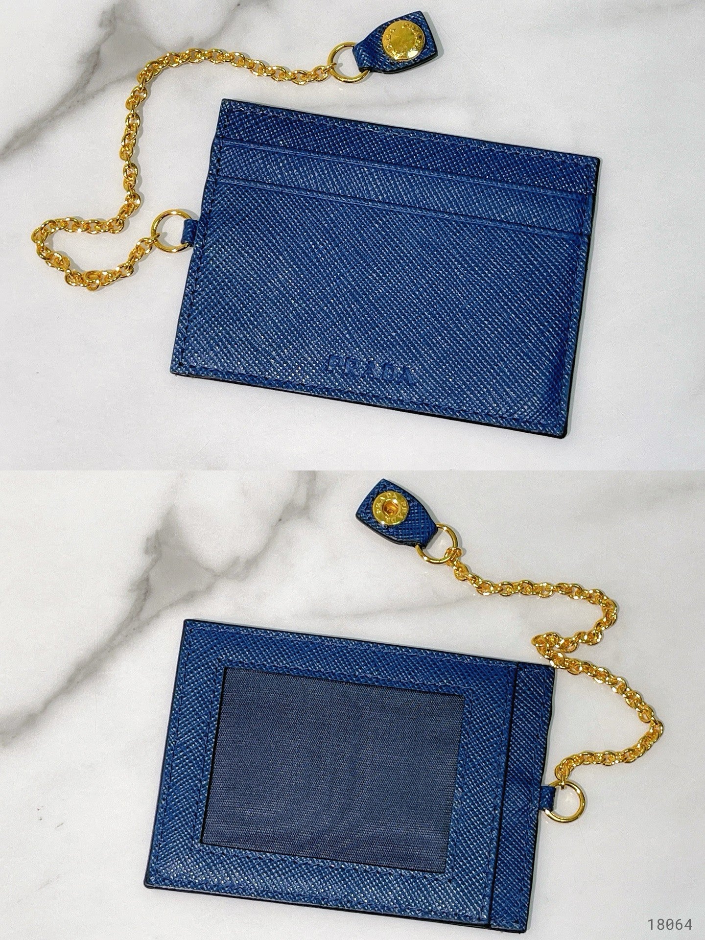 PRADA WALLET, Blue/Gold