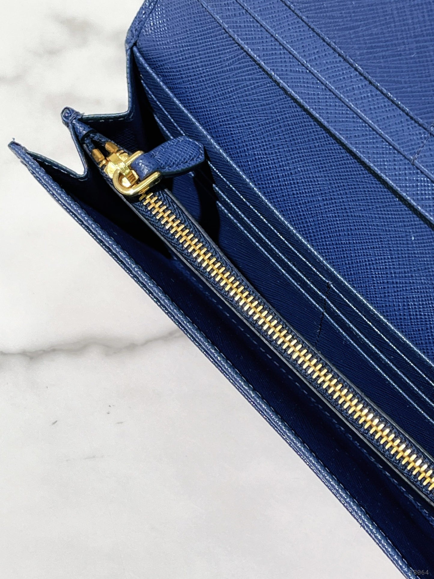 PRADA WALLET, Blue/Gold