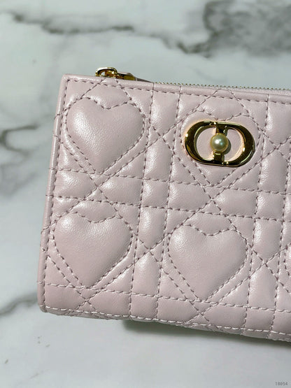 DIOR JOLIE DAHLIA WALLET, Pink/Gold