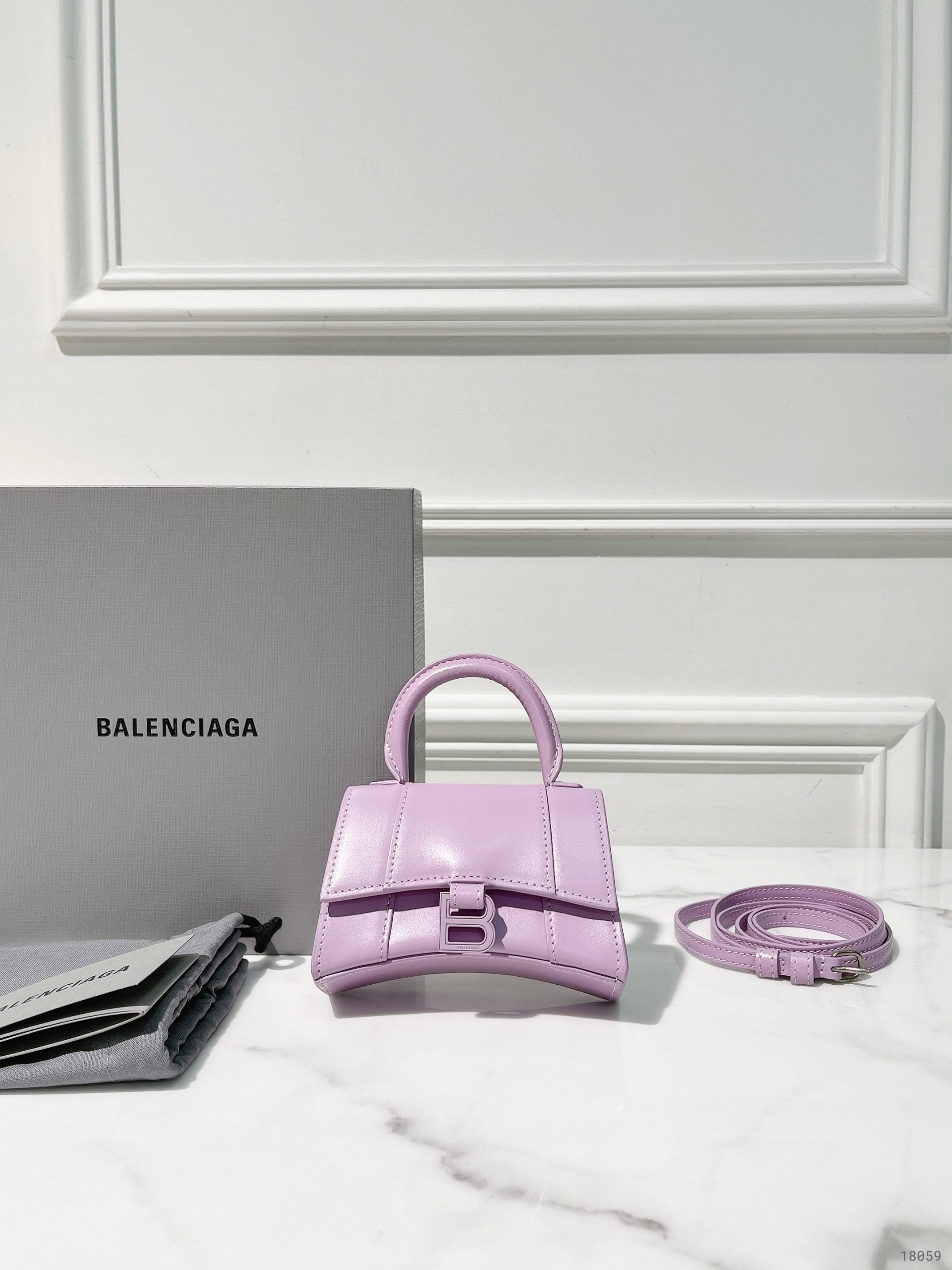 BALENCIAGA MINI HOURGLASS, Purple