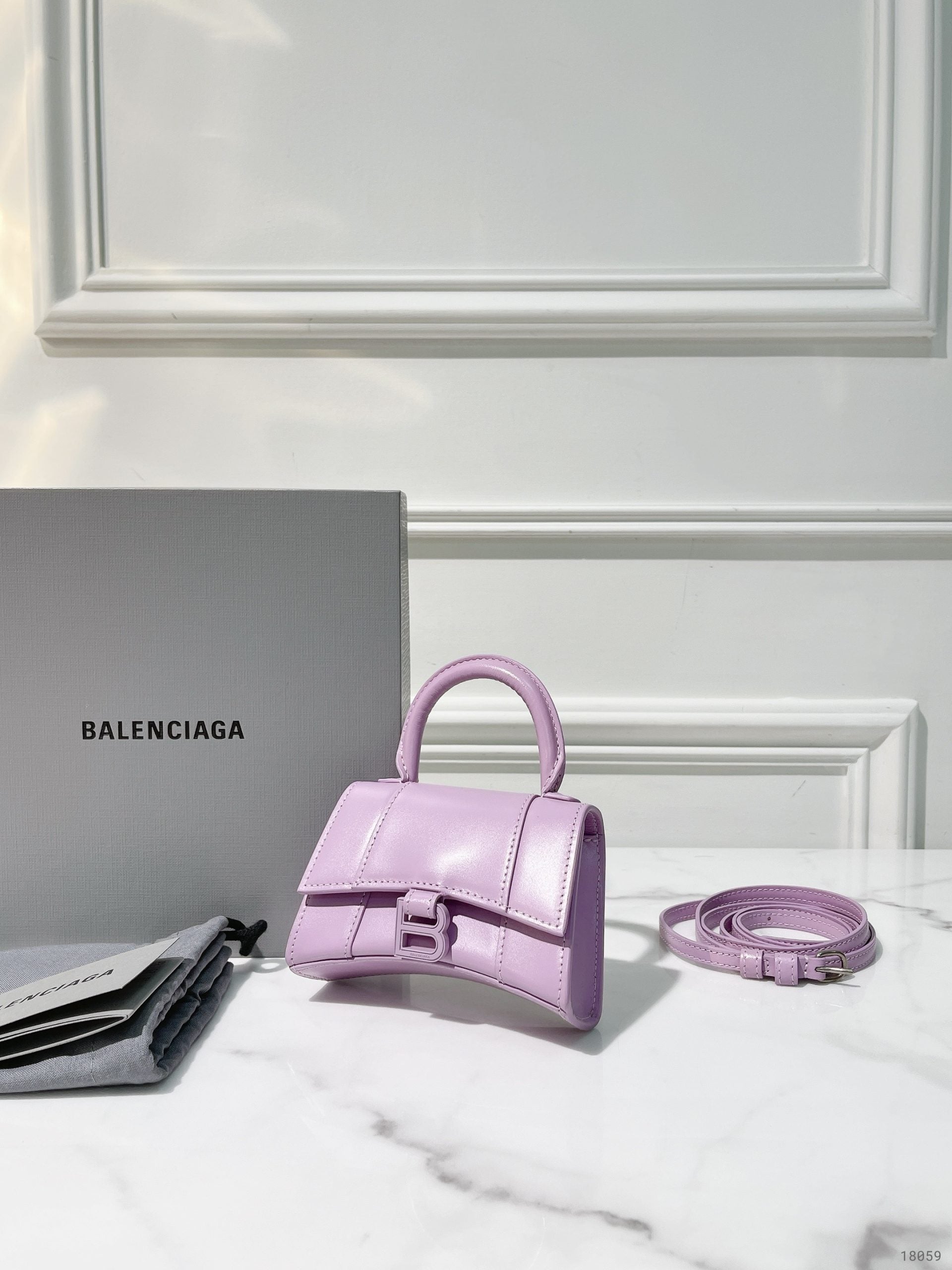 BALENCIAGA MINI HOURGLASS, Purple