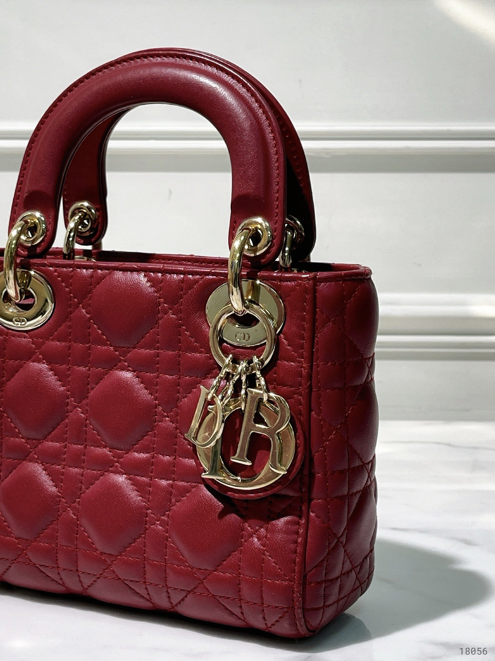 DIOR MINI LADY DIOR BAG, Red/Gold