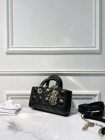 DIOR SMALL LADY D-JOY BAG, Black/Gold