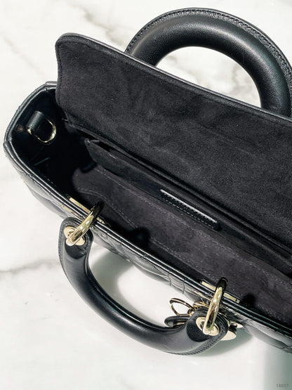 DIOR SMALL LADY D-JOY BAG, Black/Gold