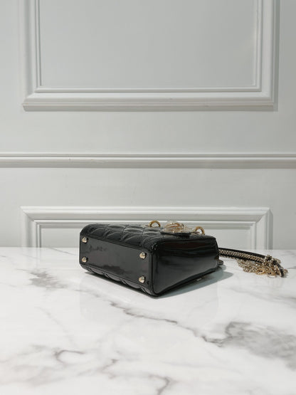 DIOR MINI LADY DIOR BAG, Black/Gold