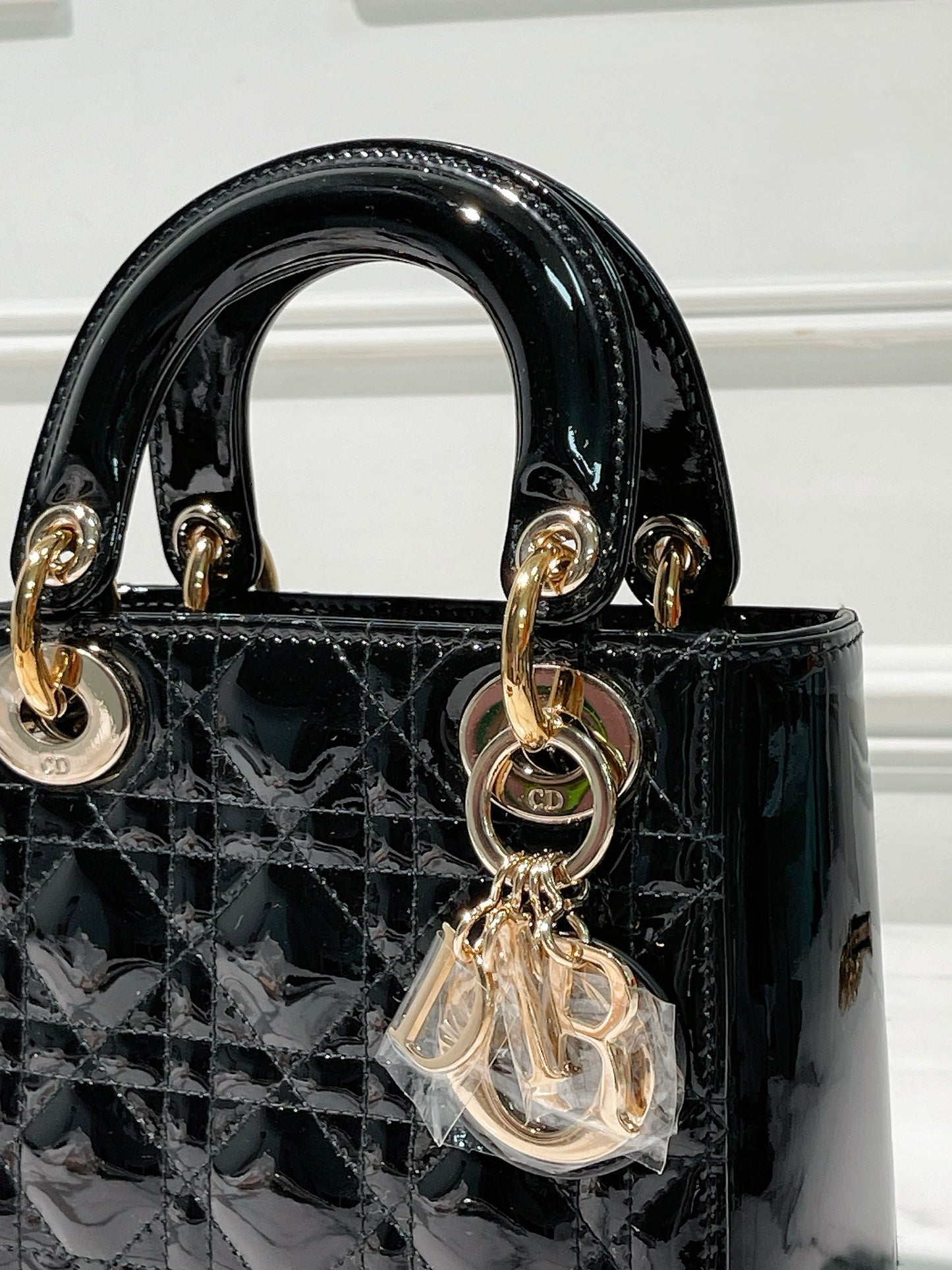 DIOR MINI LADY DIOR BAG, Black/Gold