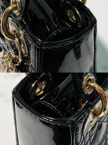 DIOR MINI LADY DIOR BAG, Black/Gold