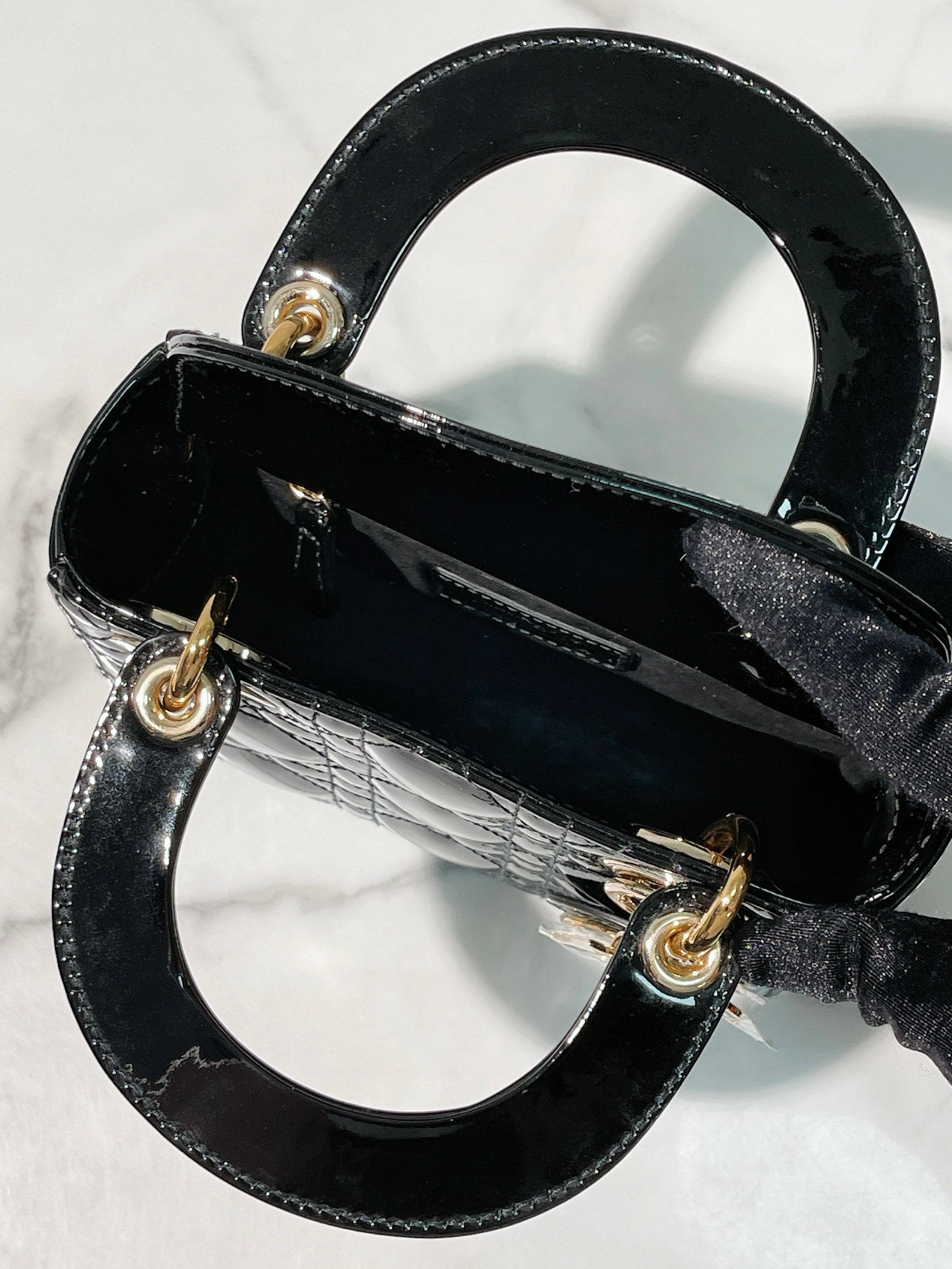 DIOR MINI LADY DIOR BAG, Black/Gold