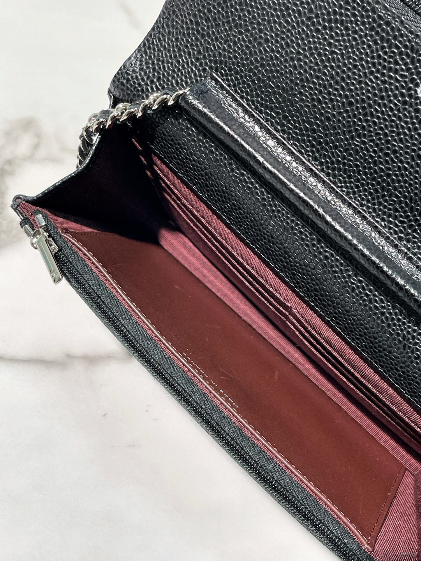 CHANEL CAVIAR CLASSIC WOC, Black/Silver