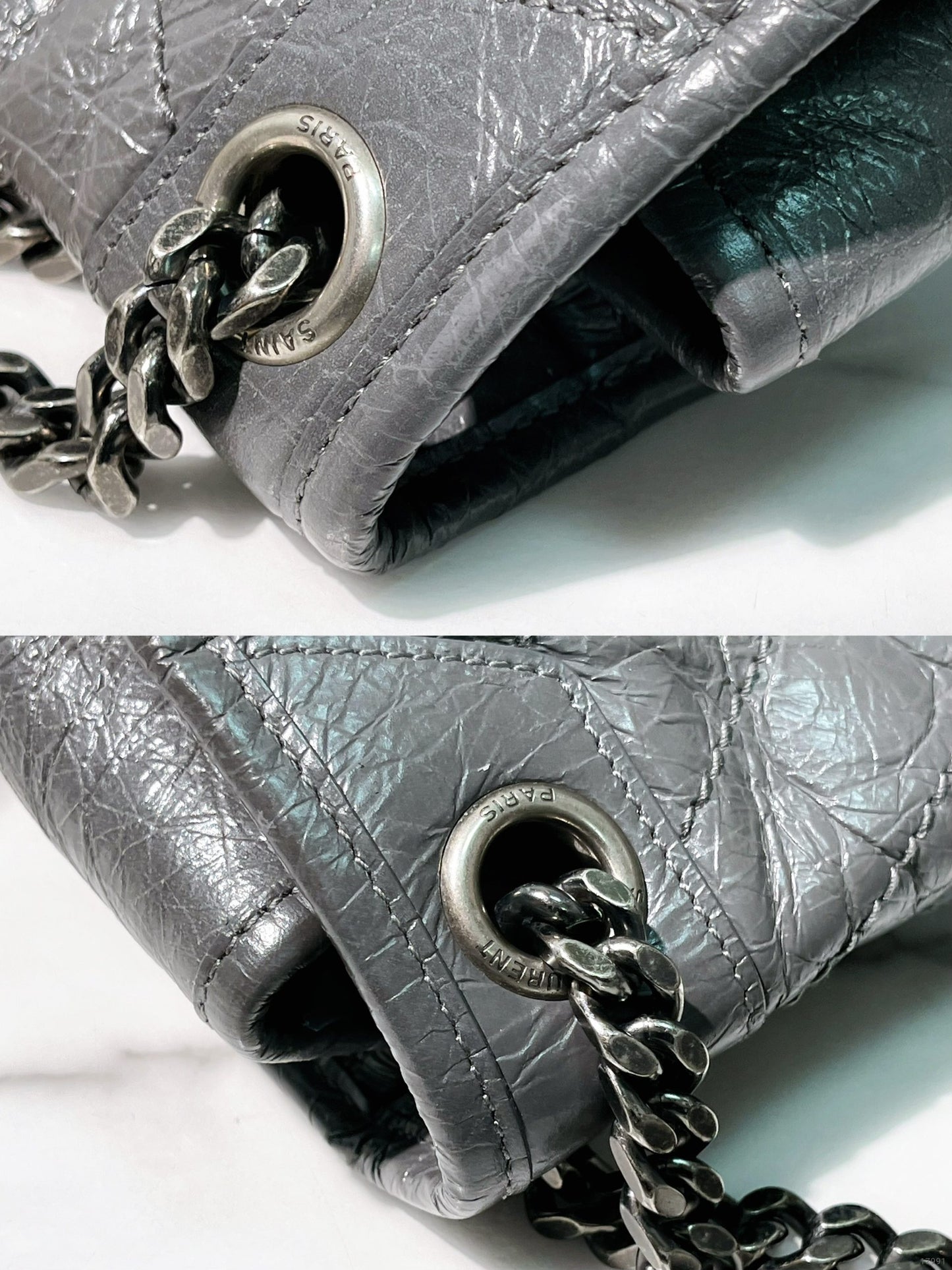 YSL NIKI MEDIUM, Grey/Silver