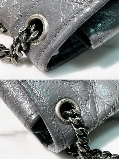 YSL NIKI MEDIUM, Grey/Silver