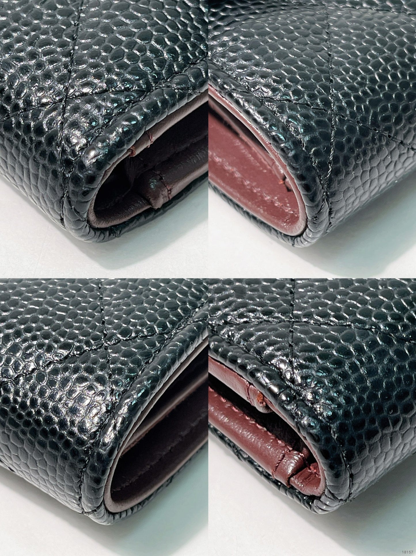 CHANEL CAVIAR CLASSIC WALLET, Black/Silver