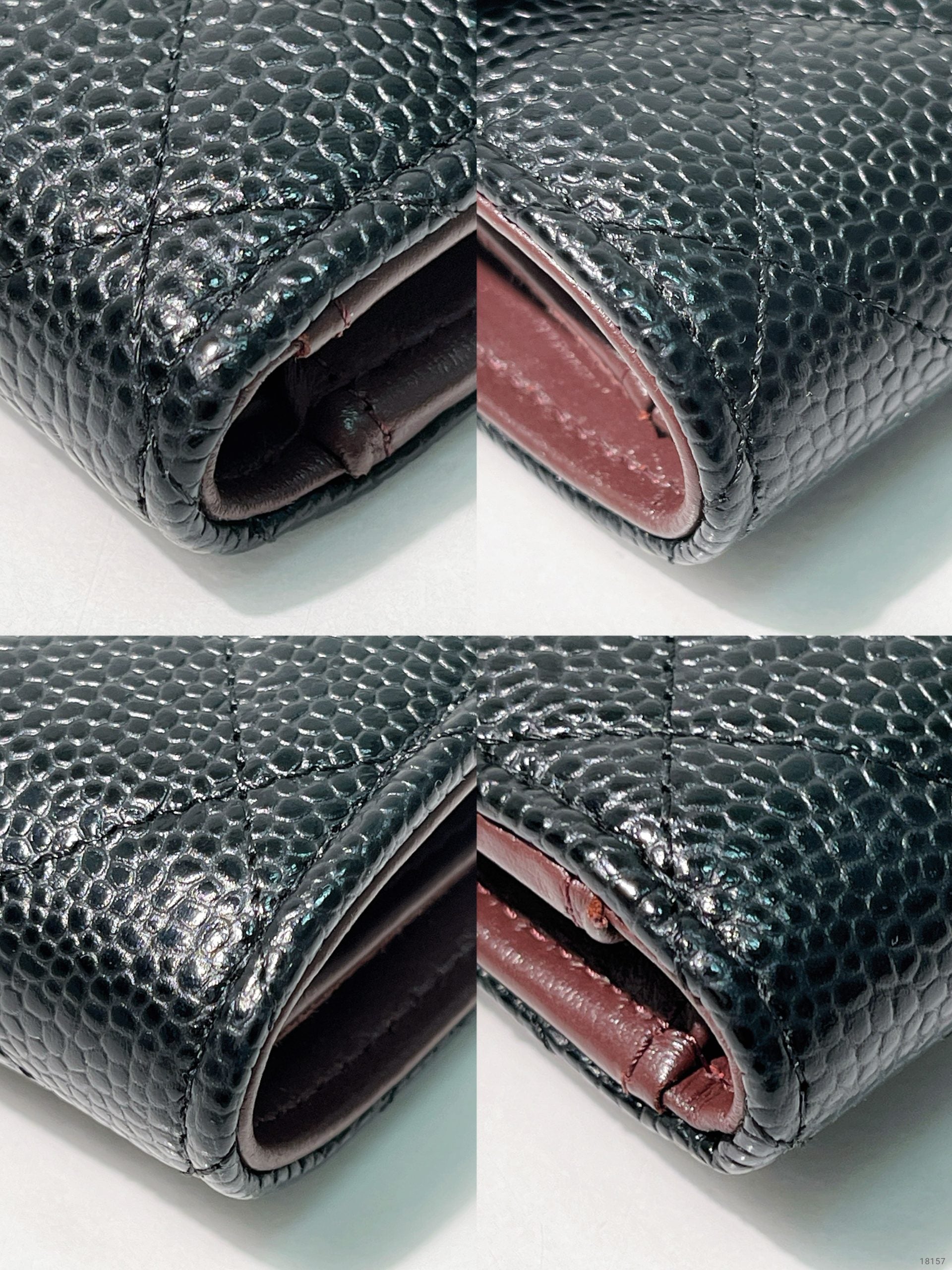 CHANEL CAVIAR CLASSIC WALLET, Black/Silver