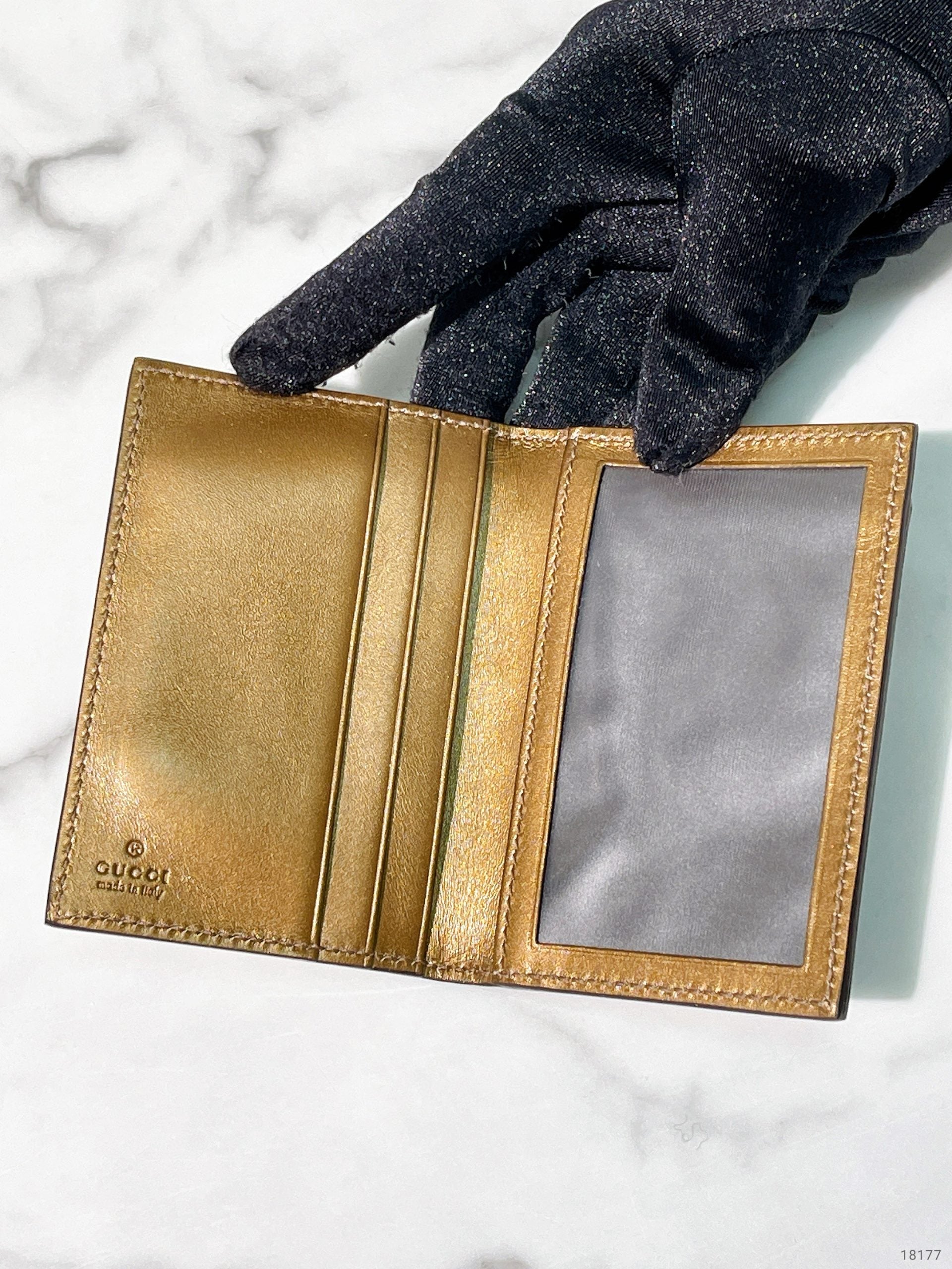 GUCCI CARD HOLDER, Gold/Gold