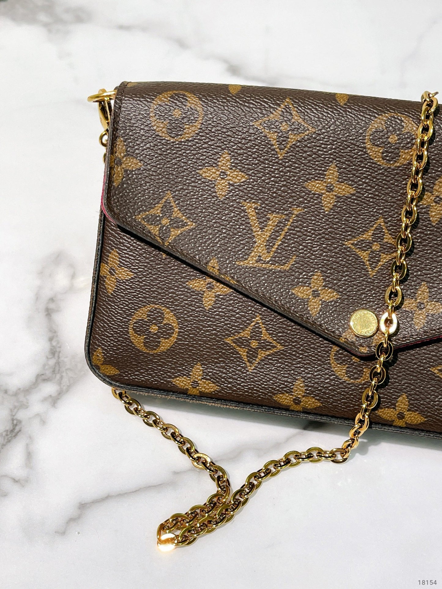LV FELICIE POCHETTE, Monogram (No Zipped Pocket)