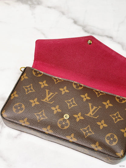 LV FELICIE POCHETTE, Monogram (No Zipped Pocket)