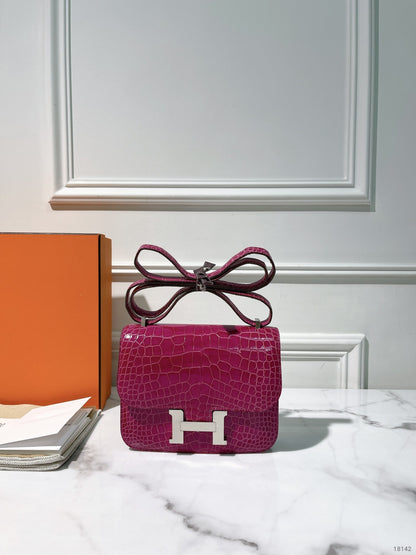 HERMES CONSTANCE MINI, Rose Sheherazade/Silver