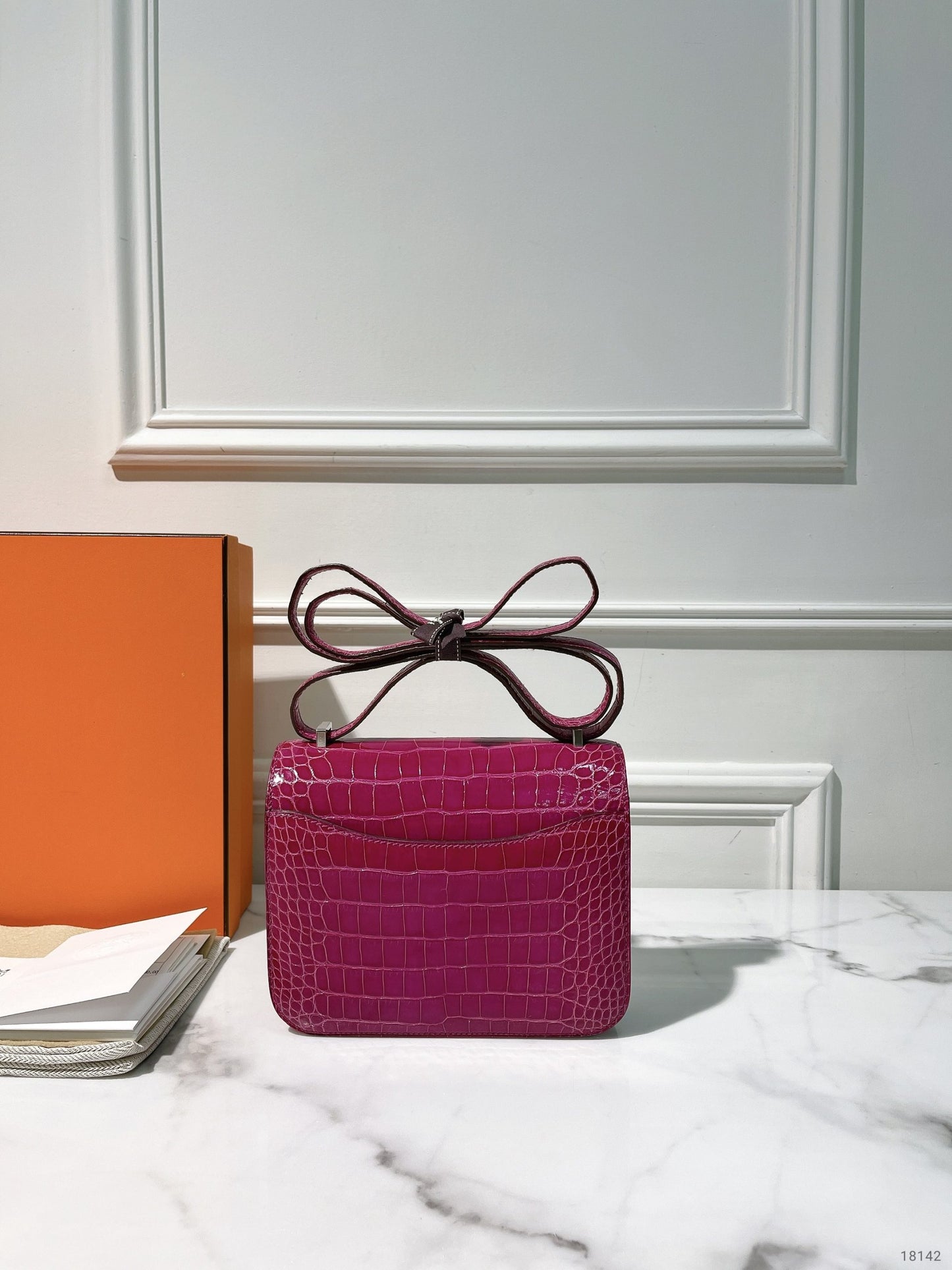 HERMES CONSTANCE MINI, Rose Sheherazade/Silver