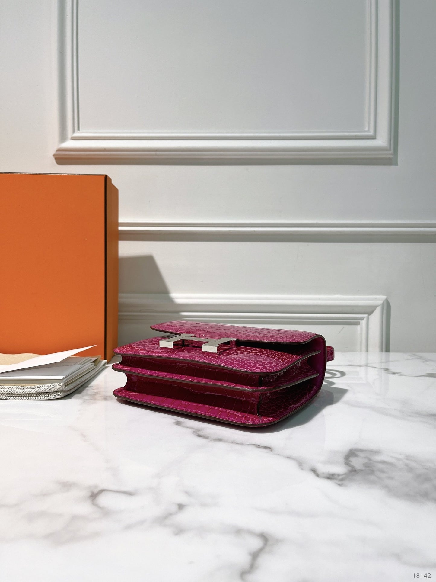 HERMES CONSTANCE MINI, Rose Sheherazade/Silver