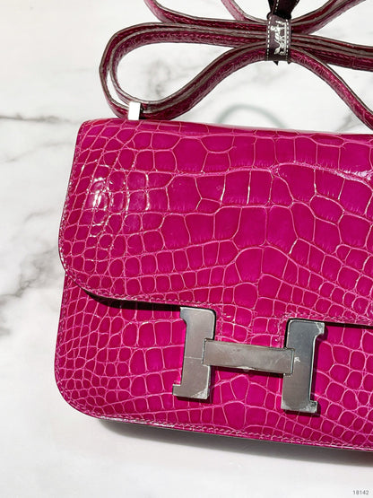 HERMES CONSTANCE MINI, Rose Sheherazade/Silver