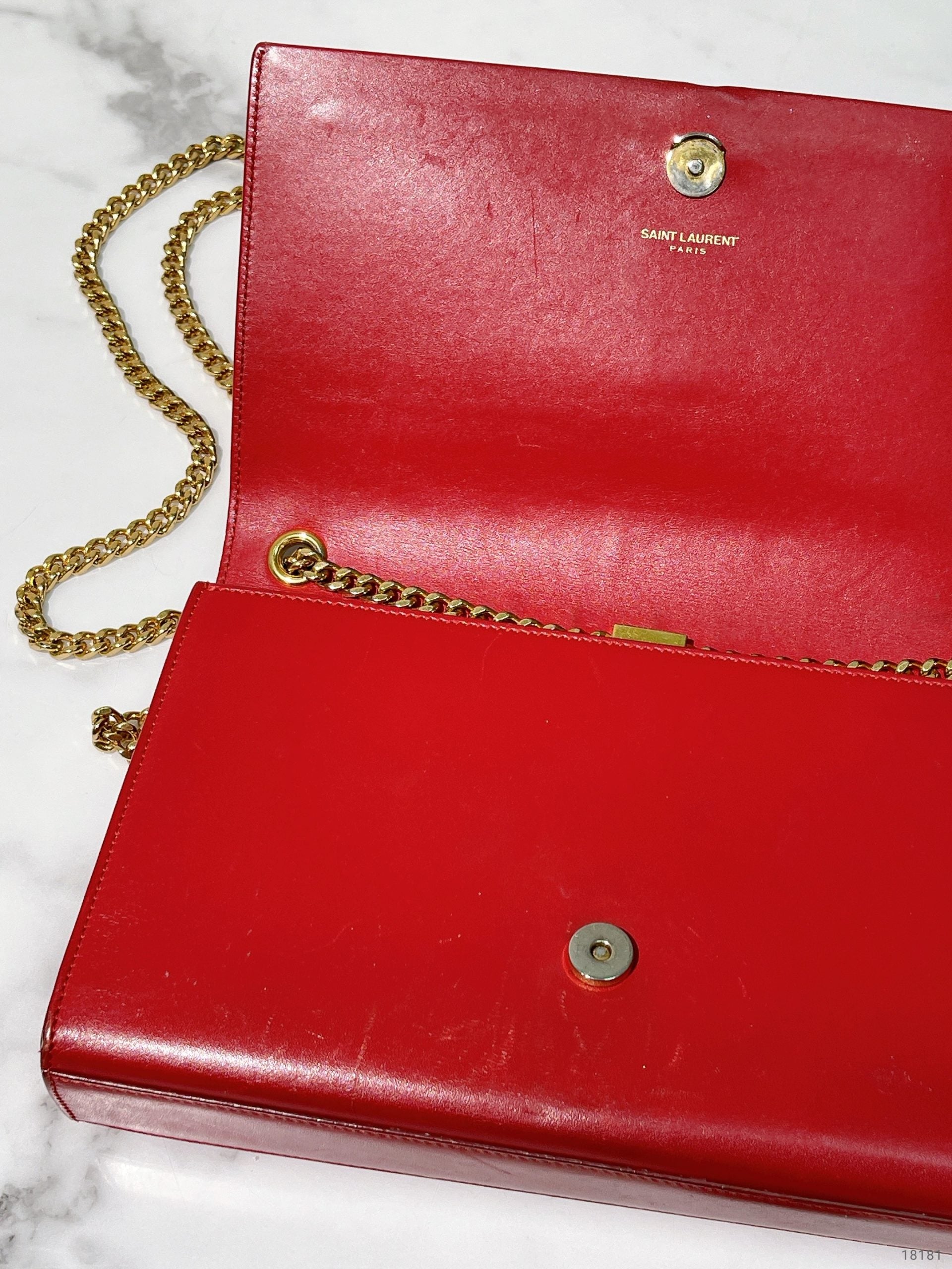 YSL KATE MEDIUM TASSEL, Red/Gold