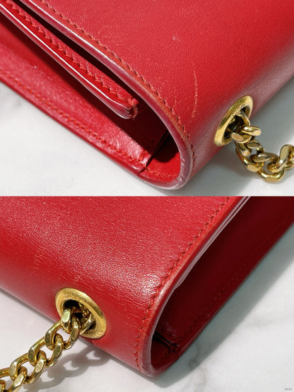 YSL KATE MEDIUM TASSEL, Red/Gold