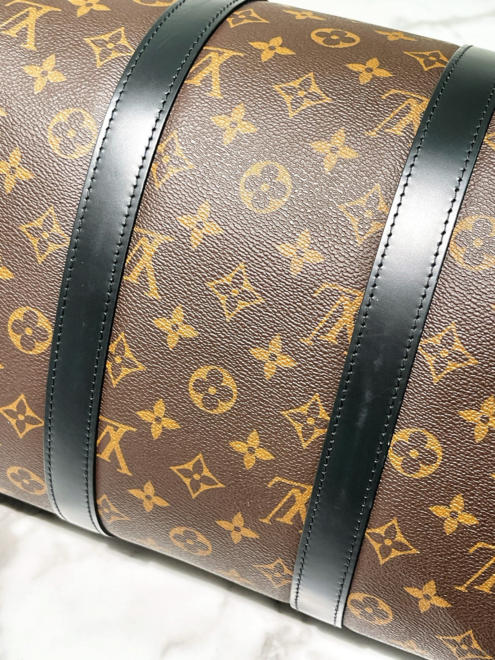 LV KEEPALL 45, Monogram (Engraved, no strap)