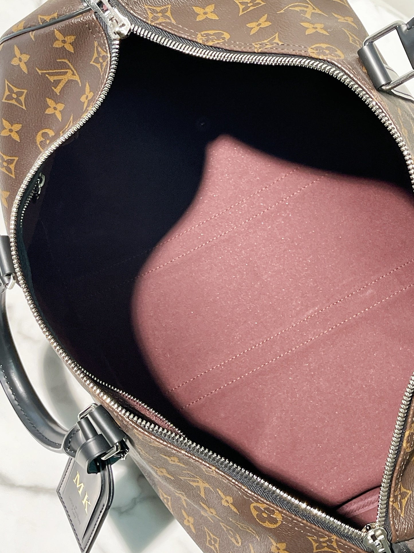 LV KEEPALL 45, Monogram (Engraved, no strap)