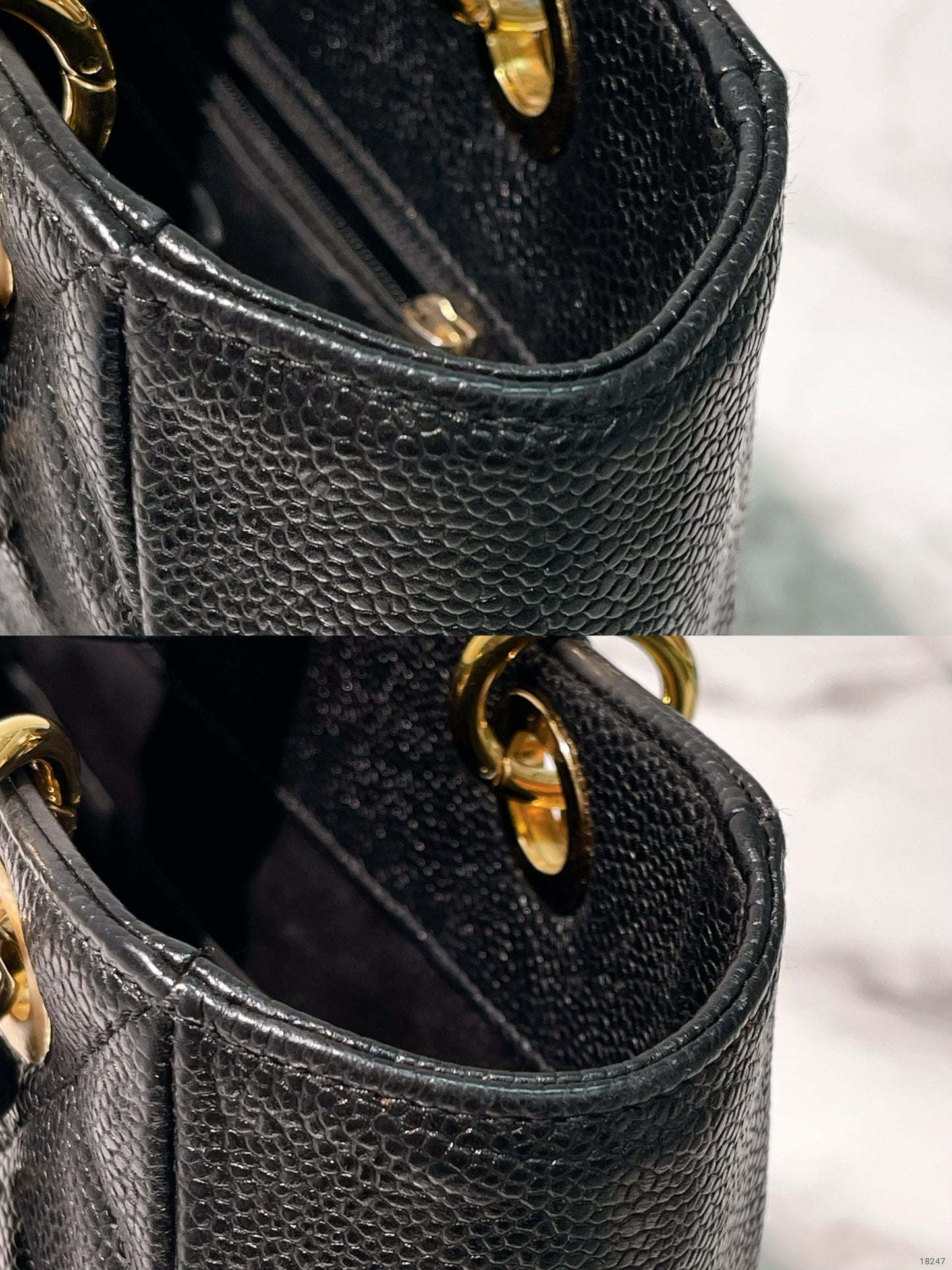 CHANEL PETIT SHOPPING TOTE, Black/Gold