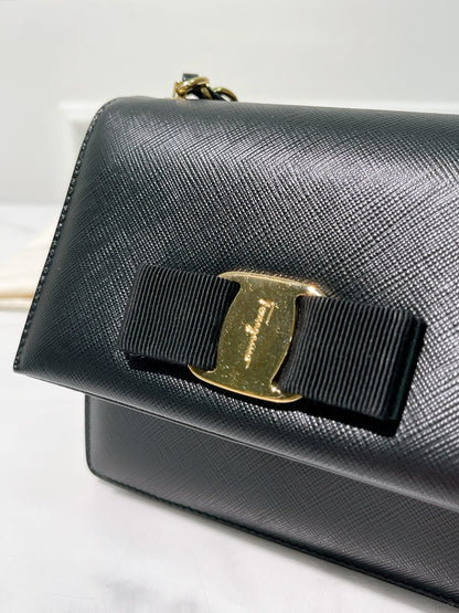 FERRAGAMO CROSSBODY BAG, Black/Gold