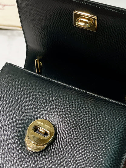 FERRAGAMO CROSSBODY BAG, Black/Gold