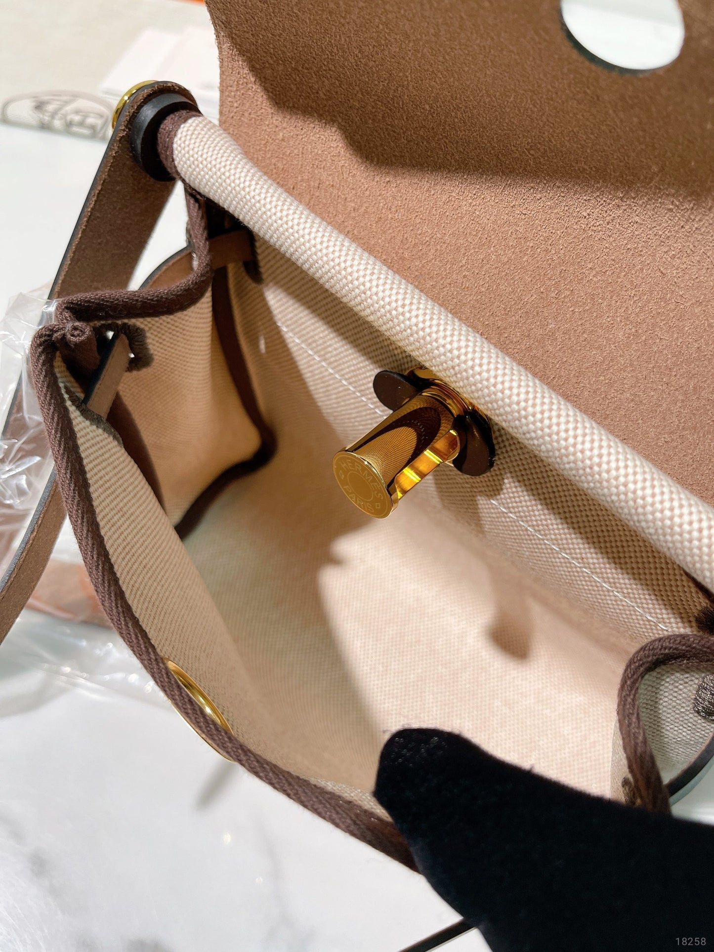 HERMES MINI HERBAG, Ebene/Beige