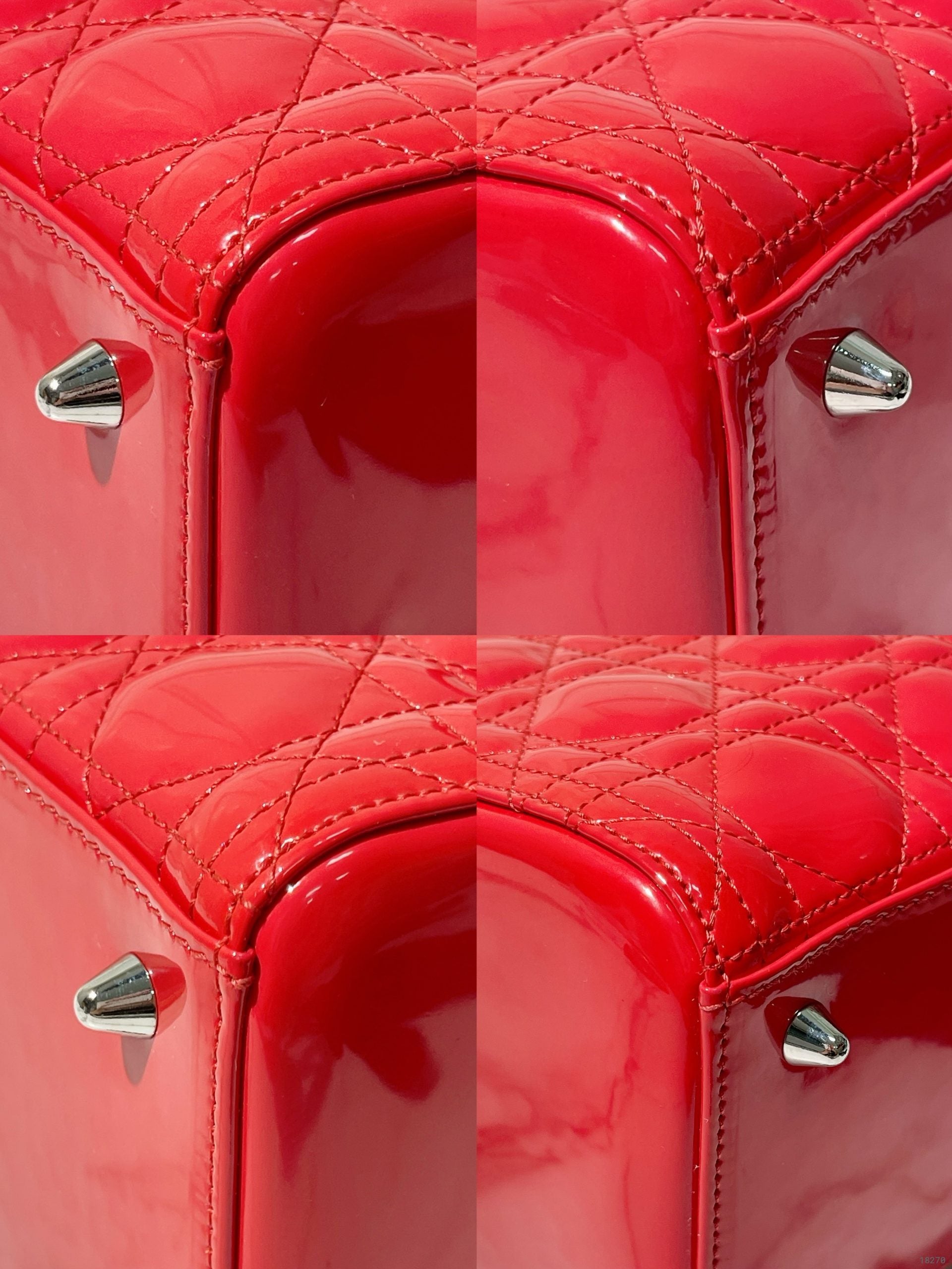 DIOR MEDIUM LADY DIOR, Red/Silver