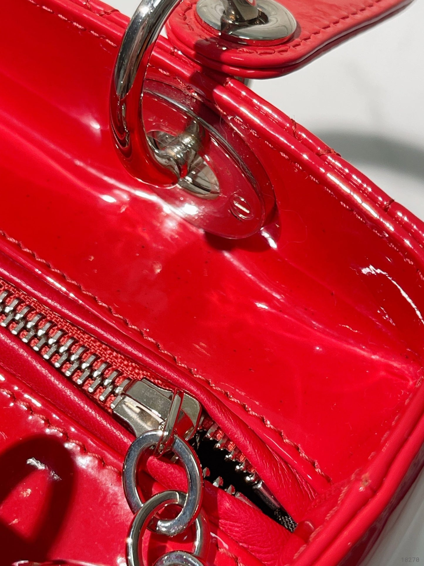 DIOR MEDIUM LADY DIOR, Red/Silver