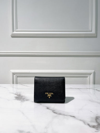 PRADA WALLET, Black/Gold