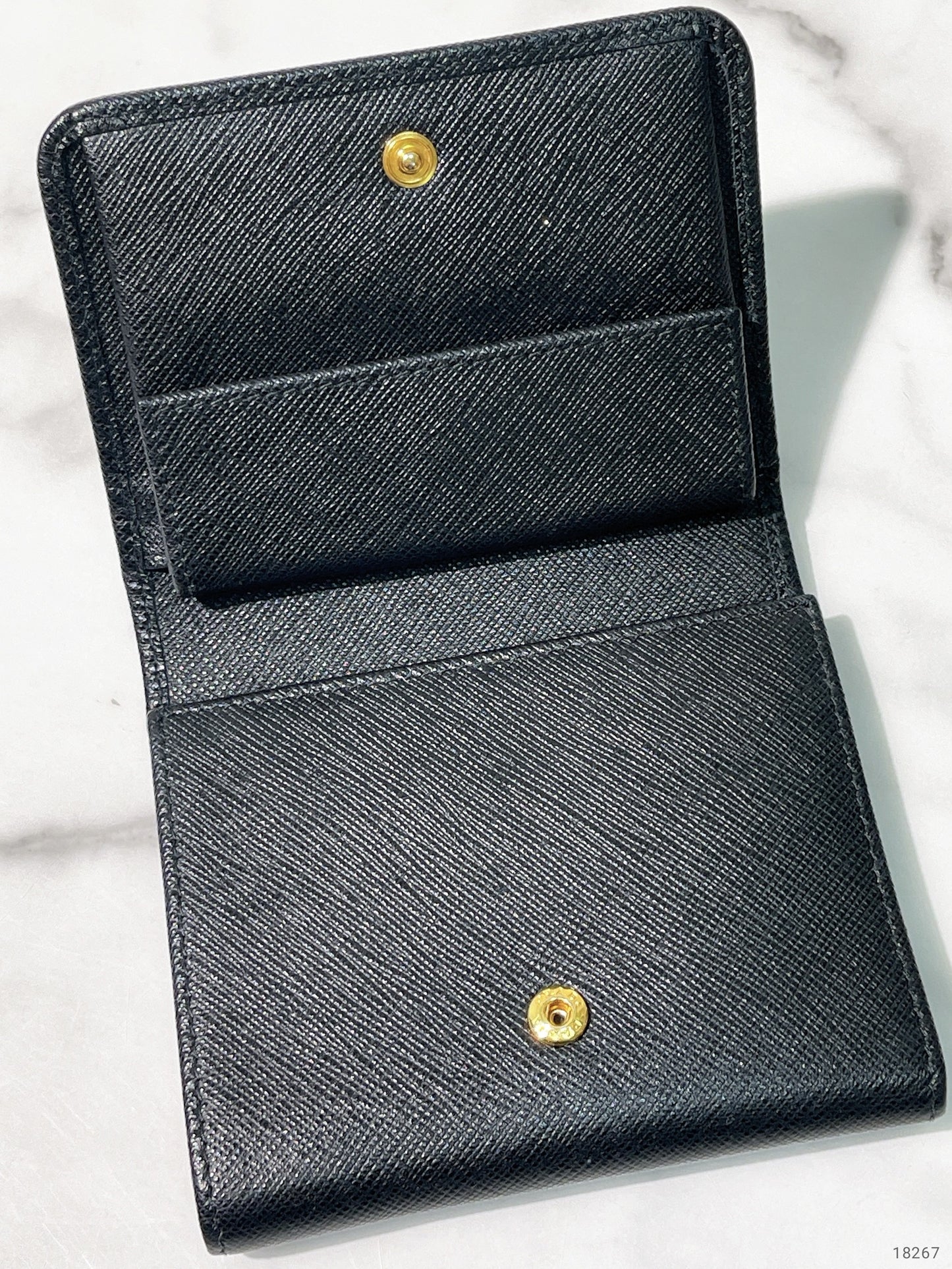 PRADA WALLET, Black/Gold