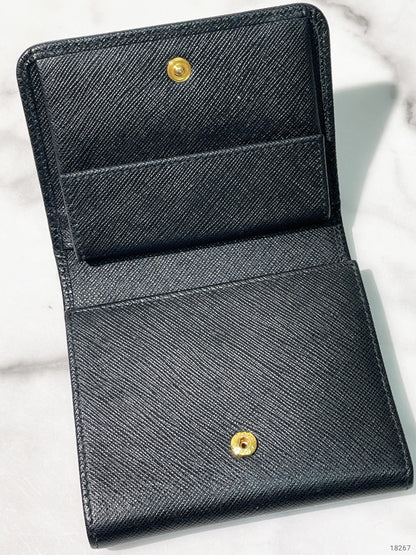 PRADA WALLET, Black/Gold