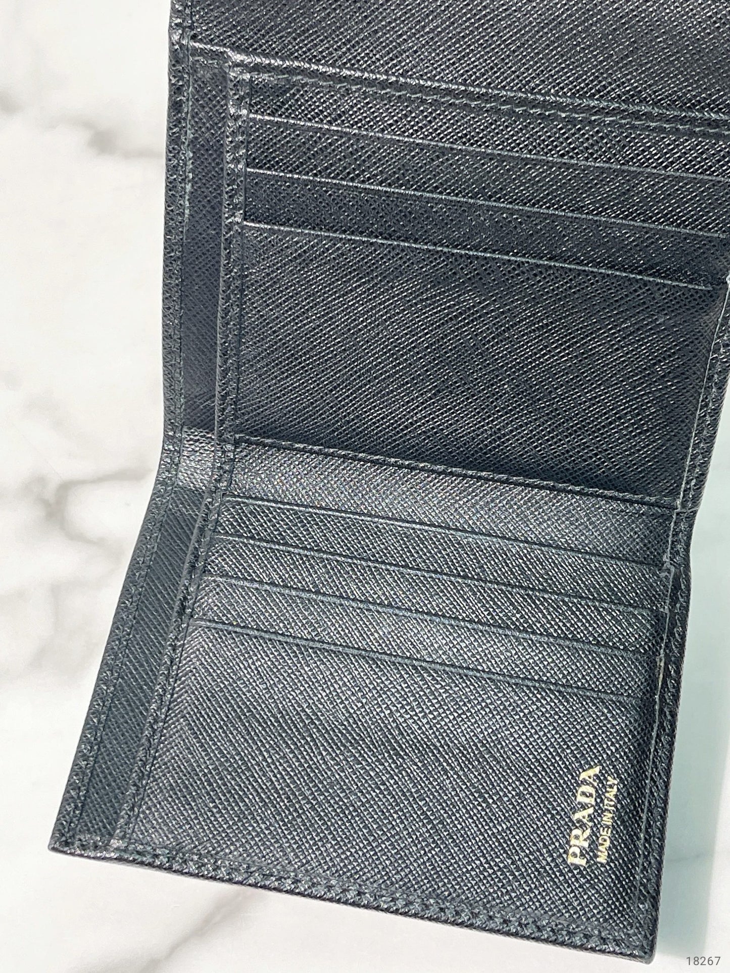 PRADA WALLET, Black/Gold