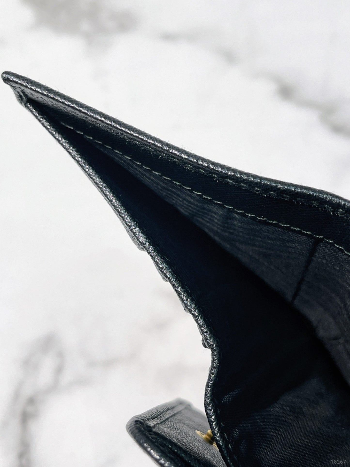 PRADA WALLET, Black/Gold