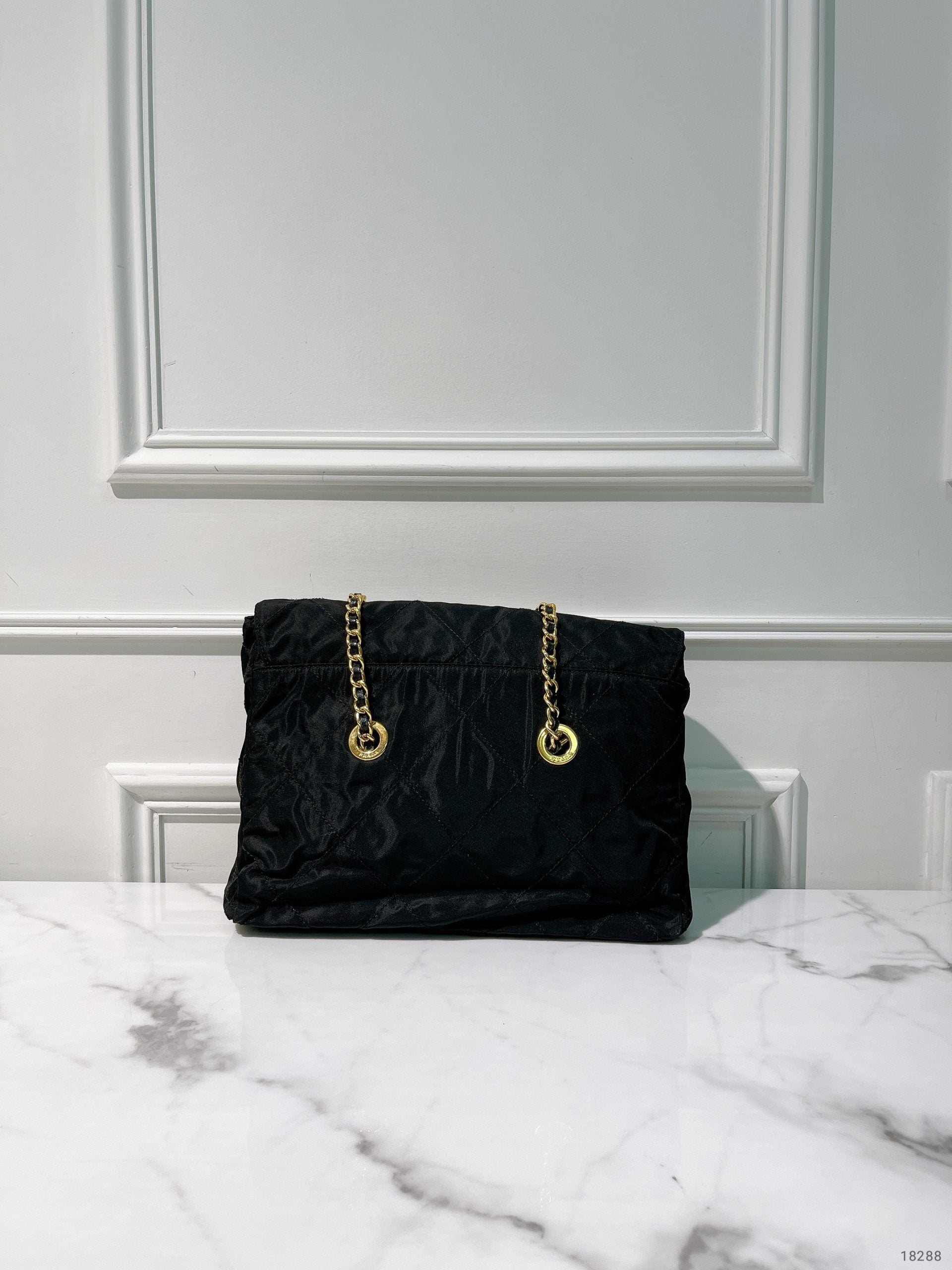 PRADA VINTAGE SHOULDER BAG, Black/Gold