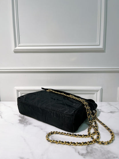 PRADA VINTAGE SHOULDER BAG, Black/Gold