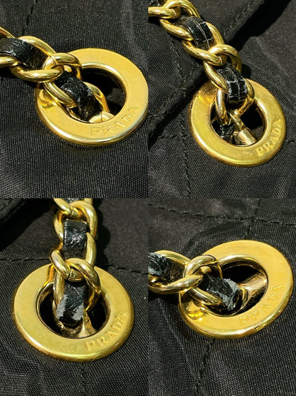 PRADA VINTAGE SHOULDER BAG, Black/Gold