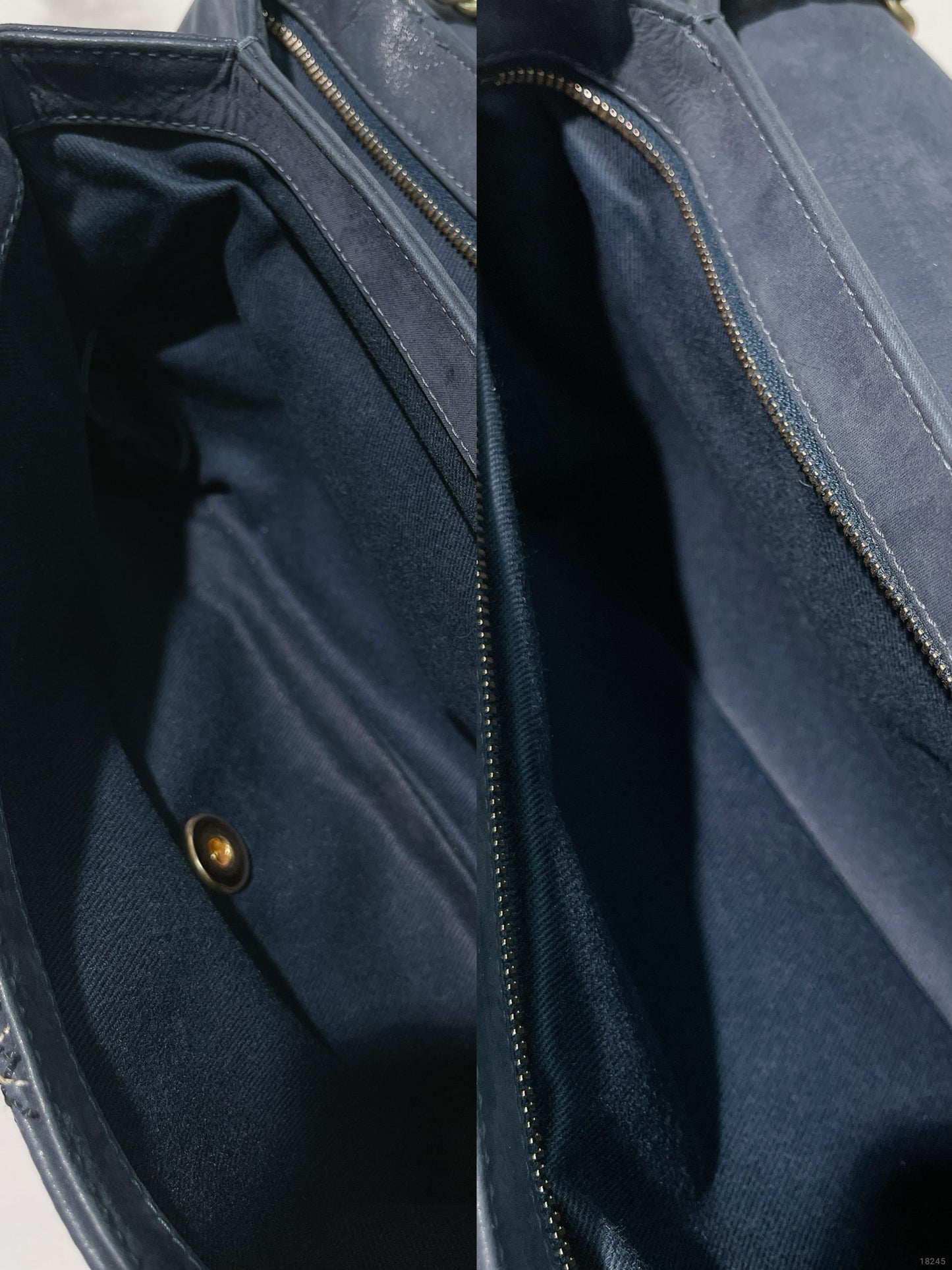 CHANEL VINTAGE FLAP, Navy/Gold