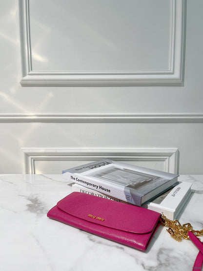 MIUMIU CHAIN WALLET, Pink/Gold