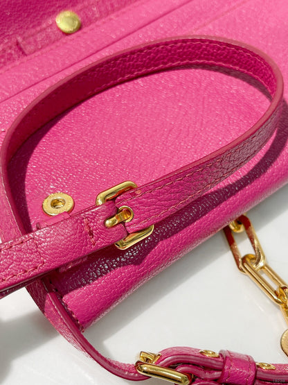 MIUMIU CHAIN WALLET, Pink/Gold