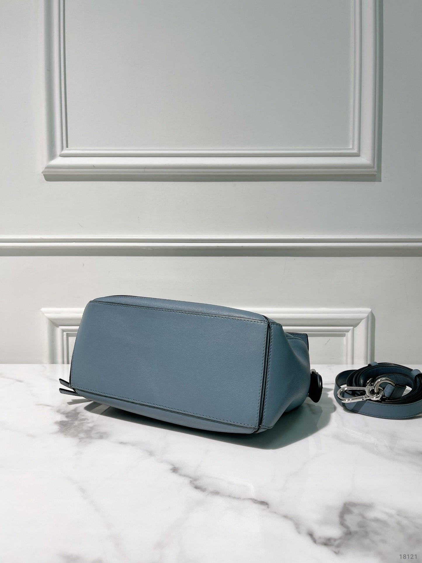 LOEWE SMALL PUZZLE BAG, Blue/Silver