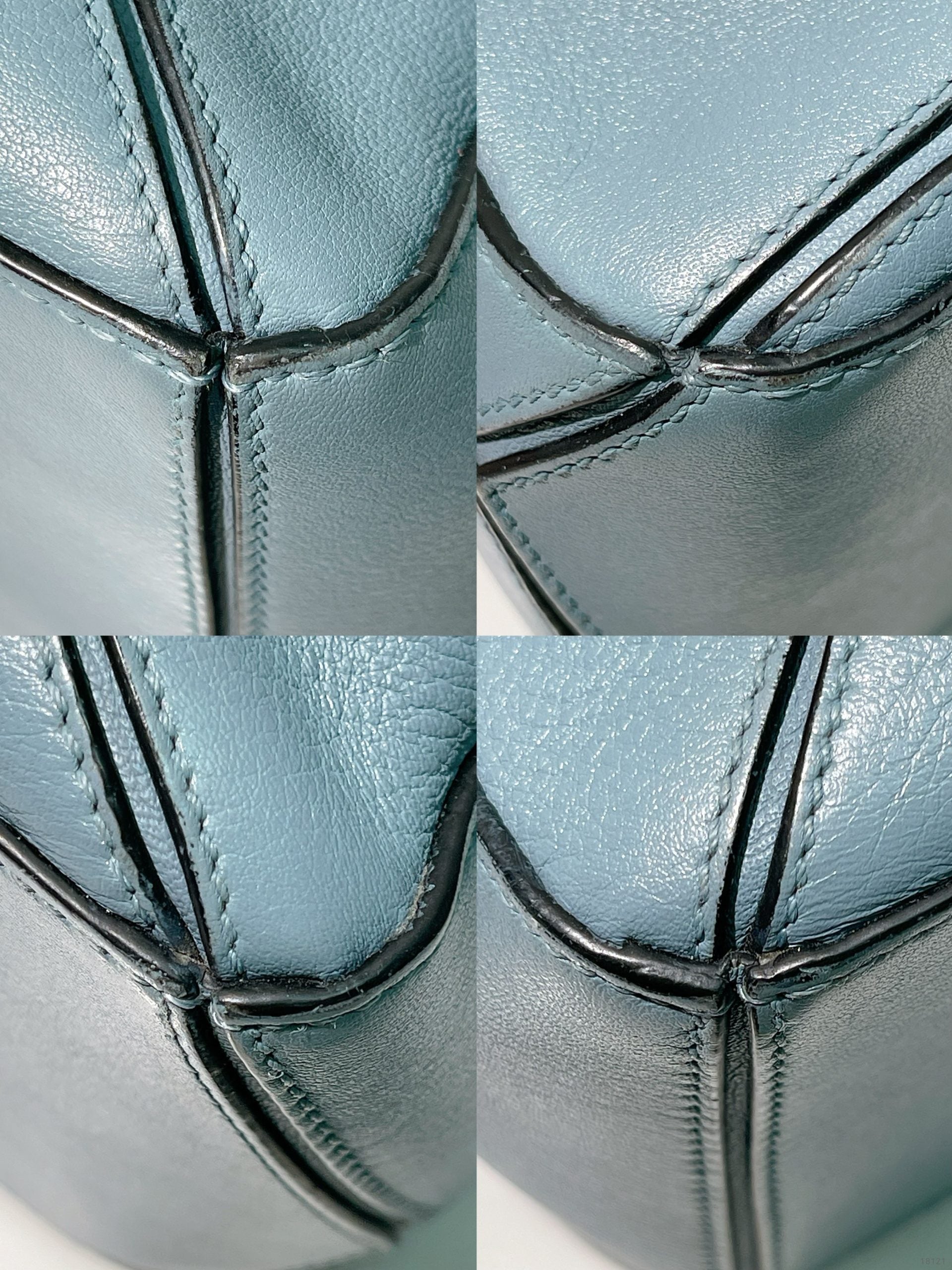 LOEWE SMALL PUZZLE BAG, Blue/Silver