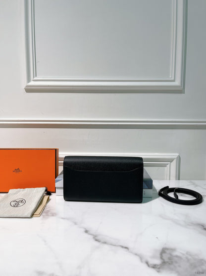 HERMES CONSTANCE TO GO WALLET, Noir/Silver