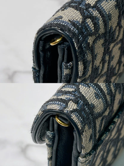 DIOR SMALL SADDLE POUCH WITH CHAIN